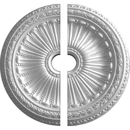 Ekena Millwork Viceroy Ceiling Medallion, Two Piece (Fits Canopies up to 4 7/8"), 35 1/8"OD x 4 7/8"ID x 2 1/2"P CM35VI2